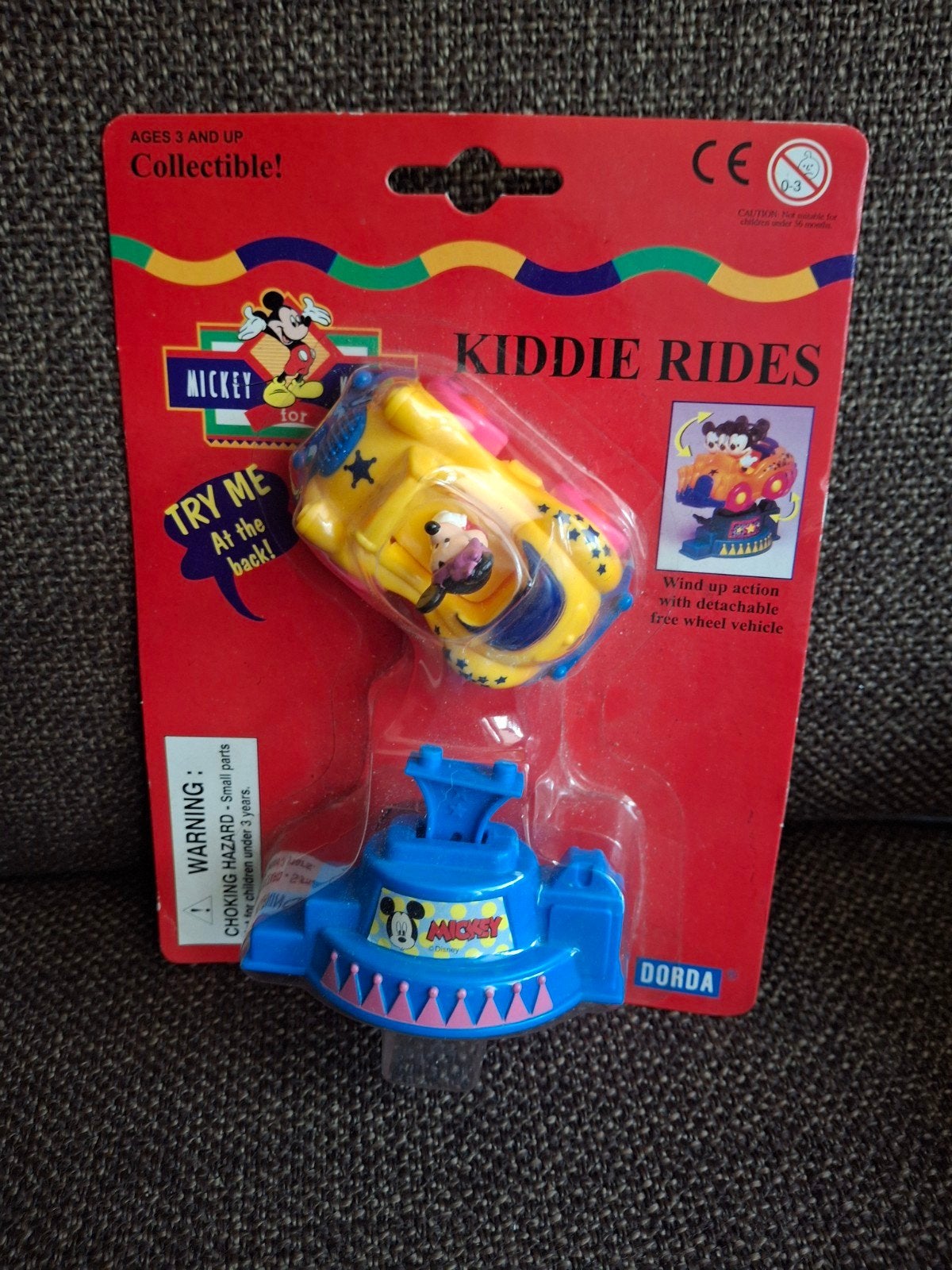 Disney Minnie Mouse opwind auto nieuw, Ophalen of Verzenden, Mickey Mouse, Nieuw, Beeldje of Figuurtje