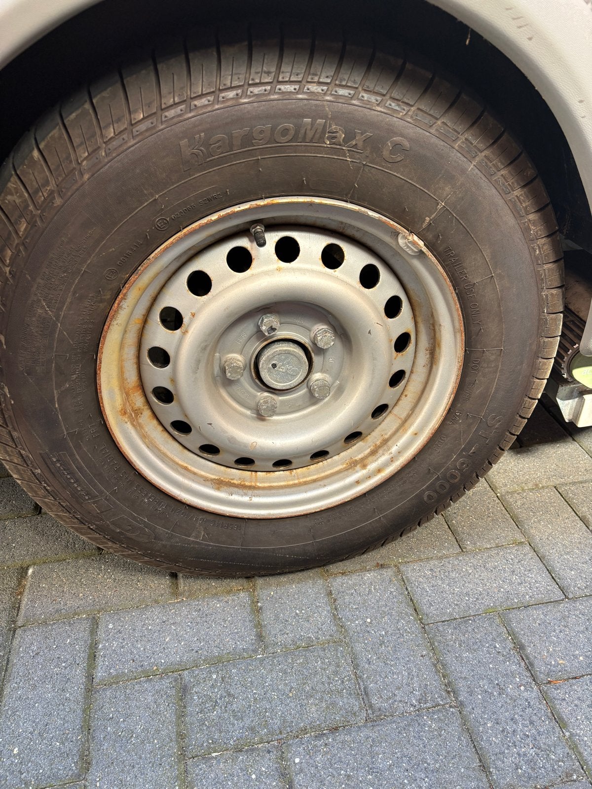 Banden met velgen 5x112 5.5J ET30 185R14C, Ophalen, Gebruikt