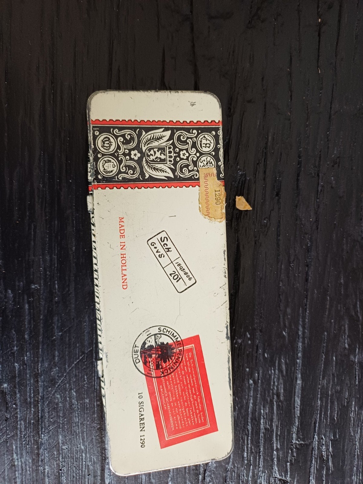 Oud Schimmelpenninck sigarenblikje - Vintage verzamelobject, Verzamelen, Ophalen of Verzenden, Gebruikt, Overige, Overige merken