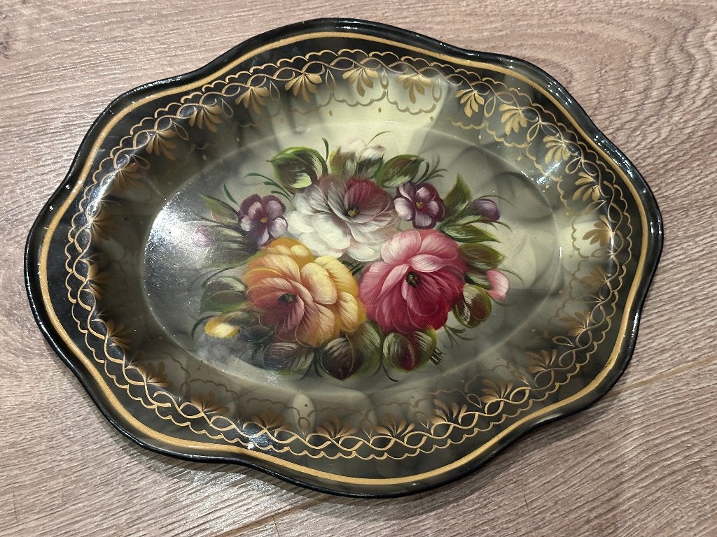 Russisch Zhostovo metalen handbeschilderd dienblad, Nieuw, Ophalen of Verzenden, Dienblad, Metaal