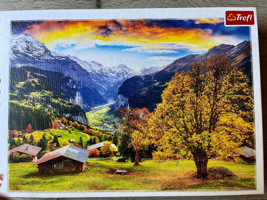 Puzzel Trefl A picturesque alpine village, Hobby en Vrije tijd, Ophalen of Verzenden, 500 t/m 1500 stukjes, Gebruikt, Legpuzzel