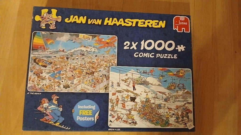 COMBIDOOS JAN VAN HAASTEREN 2x 1000 stukjes, Hobby en Vrije tijd, Denksport en Puzzels, Ophalen of Verzenden, 500 t/m 1500 stukjes