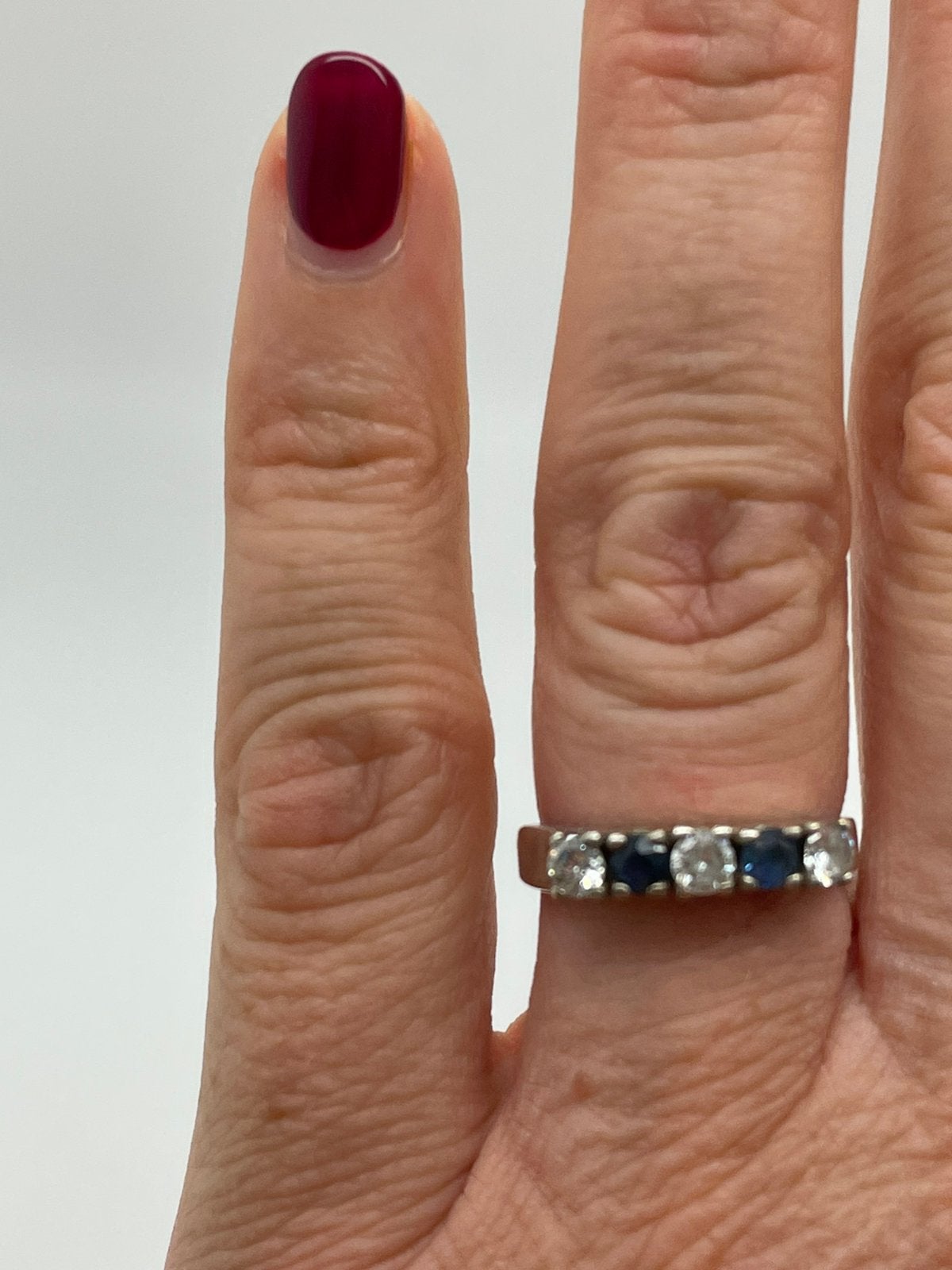 G71 Prachtige zilveren saffier rijring (verstelbaar), Ophalen of Verzenden, Zilver, Ring, Met edelsteen
