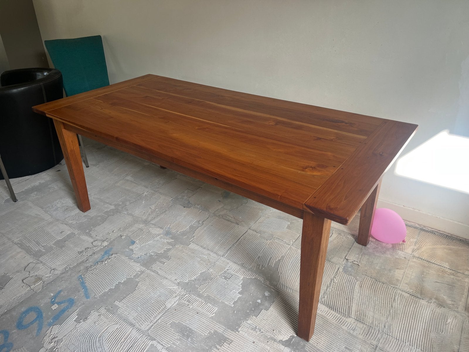 Massieve Teak houten Eettafel 200x95 cm - Landelijke Stijl, Huis en Inrichting, Tafels | Eettafels, Gebruikt, 50 tot 100 cm, 150 tot 200 cm