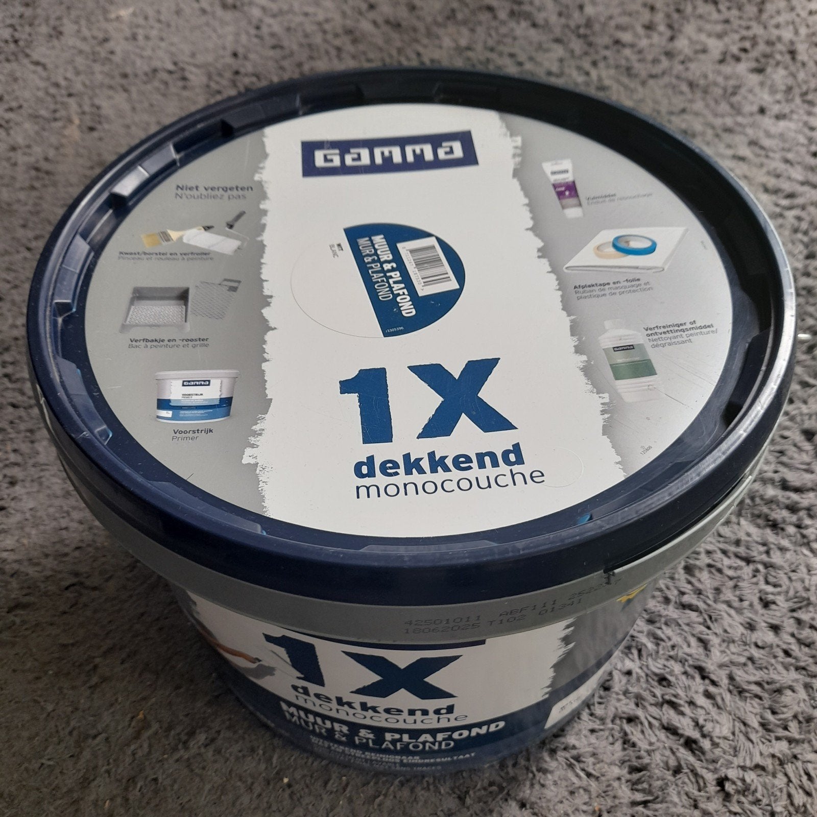 10ʟ GAMMA LATEX WIT, Ophalen, Nieuw, Wit