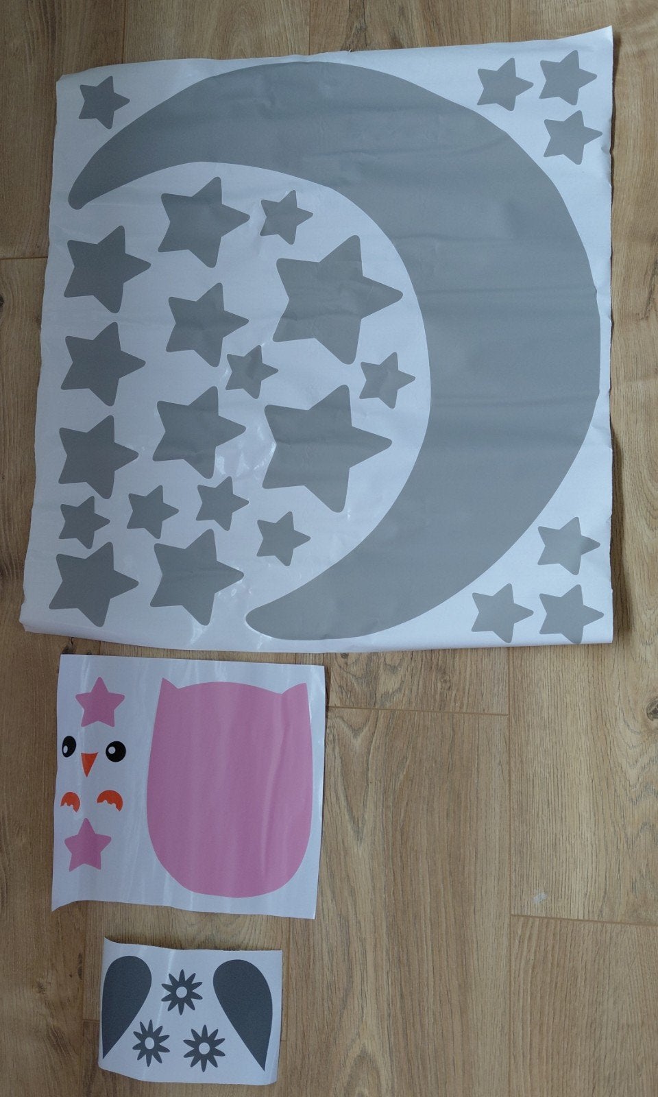 Muursticker uil, maan, sterren, Zelfklevend, Nieuw, Ophalen of Verzenden, Wanddecoratie