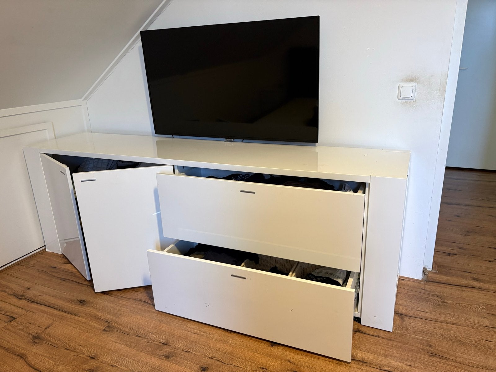 Moderne witte tv-meubel van Canto Mobili, Ophalen, Kunststof, Gebruikt, 200 cm of meer