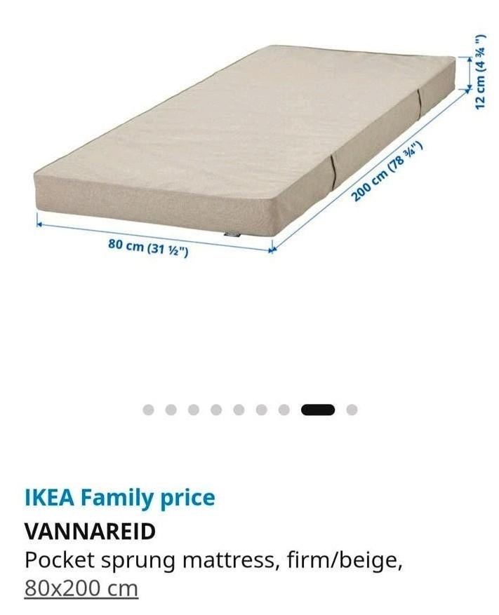 Ikea VANNAREID mattress( 2 mattress), Huis en Inrichting, Slaapkamer | Matrassen en Bedbodems, Ophalen of Verzenden, Eenpersoons