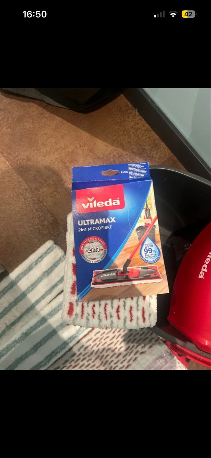 Vileda Ultramax Dweilsysteem met emmer en extra hoezen, Huis en Inrichting, Schoonmaakartikelen, Mop of Dweil, Ophalen of Verzenden