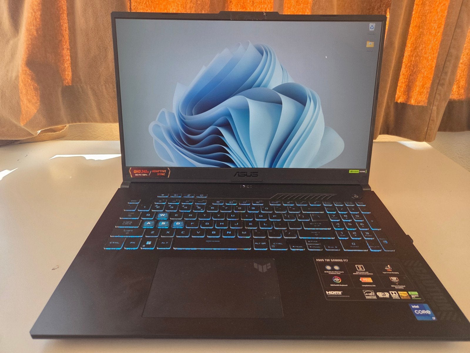 ASUS TUF F17 - i7-13620H - RTX 4070 - 240HZ - 2K display, Met videokaart, Qwerty, ASUS, Intel Core i7-13620H