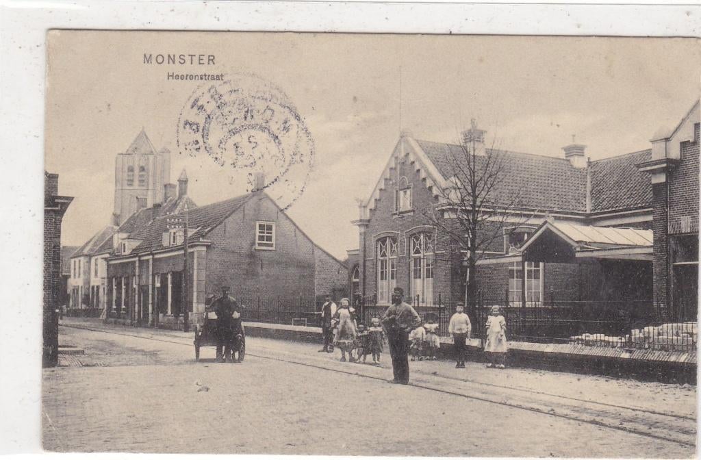 Monster-Heerenstraat met Hondenkar 1914 militair verzonden, Verzamelen, Verzenden, Voor 1920, Gelopen, Zuid-Holland