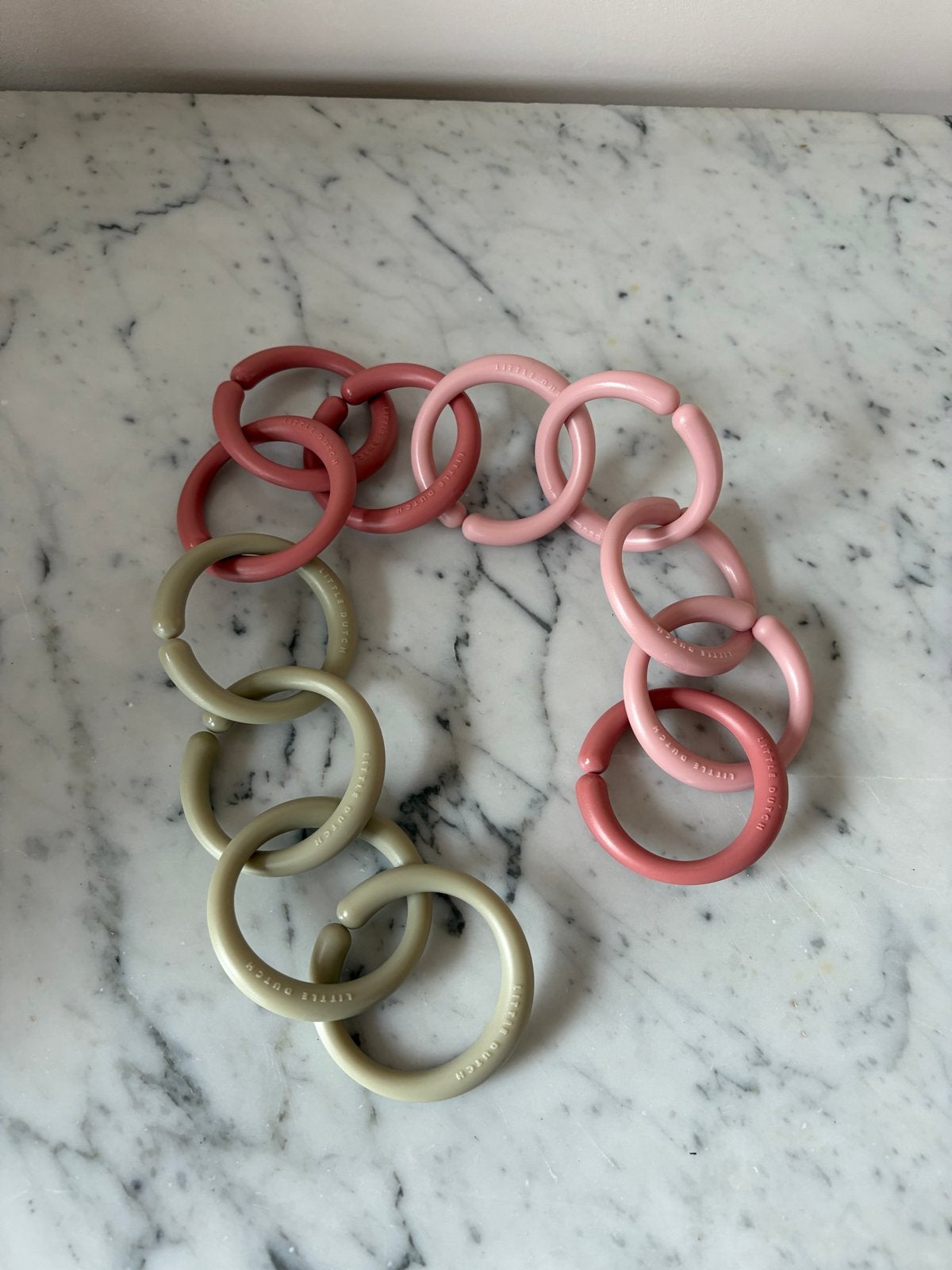 Little Dutch speelgoed ringen - roze en groen, Ophalen of Verzenden, Gebruikt, Overige typen