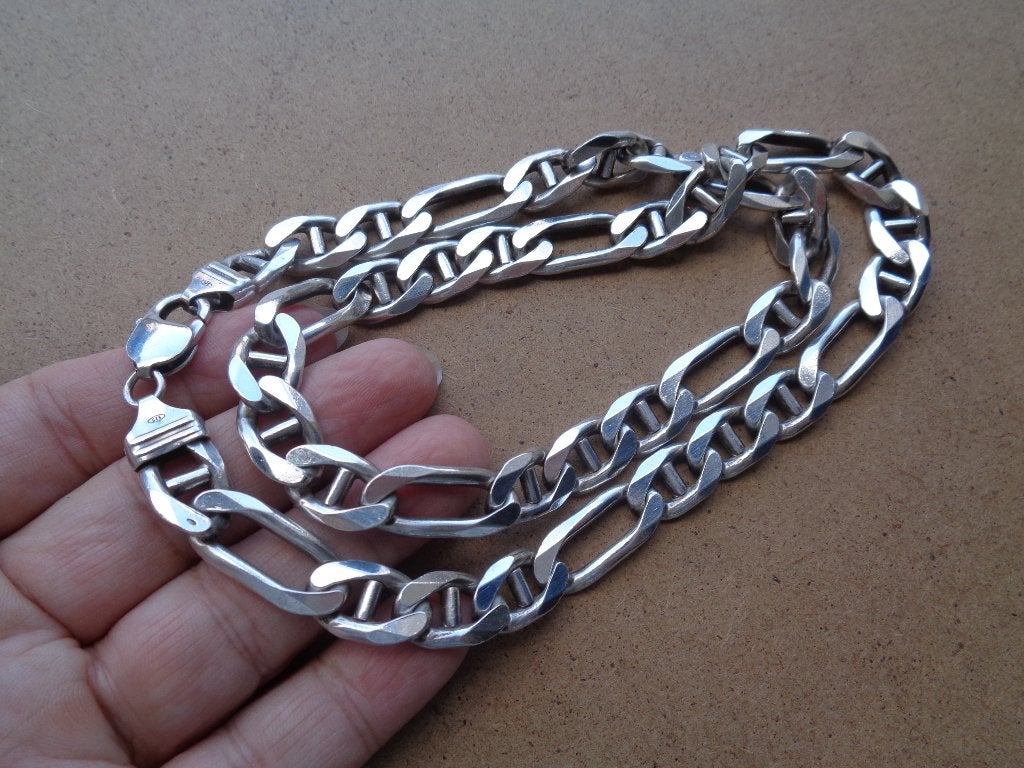 zilveren 110 gram  figaro heren ketting [623], Verzenden, Zo goed als nieuw, Zilver, Zilver