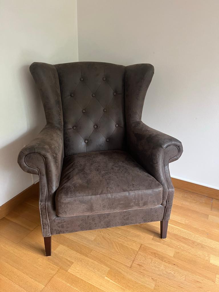 Vintage leren oorfauteuil Rofra - Heerlijk leescomfort, Ophalen, Gebruikt, Leer, 75 tot 100 cm