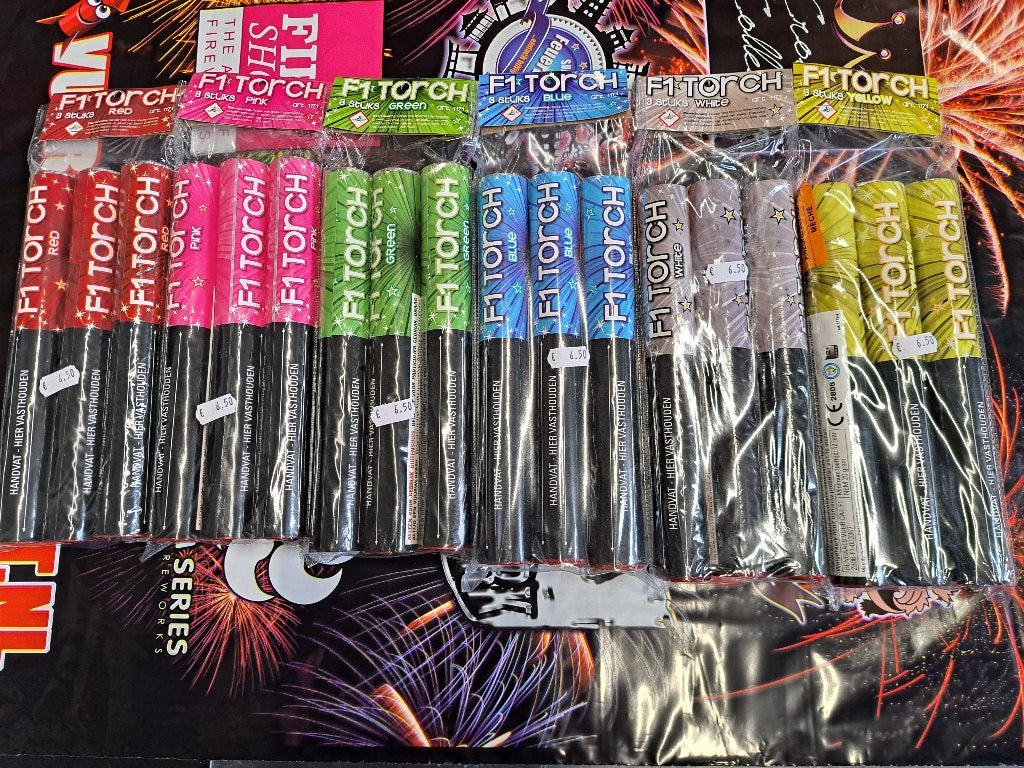 Handfakkels in 6 kleuren verpakt per 3 stuks voor € 6,50, Hobby en Vrije tijd, Ophalen, Nieuw, Feestartikel, Overige