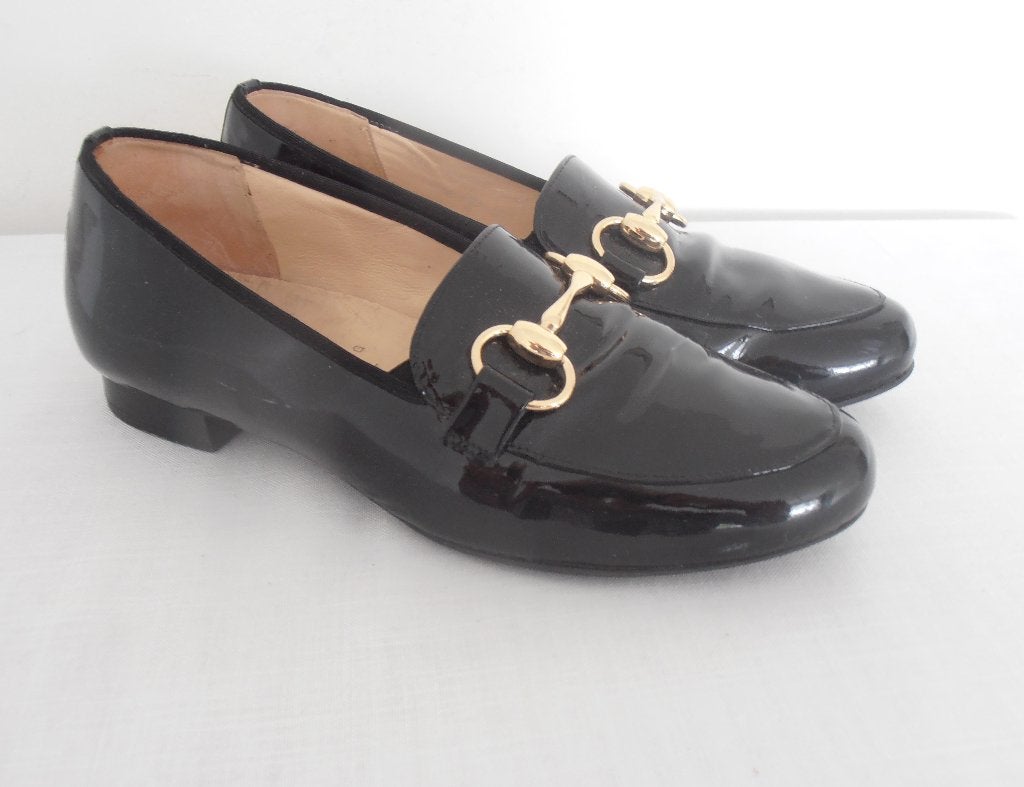 Hassia - prachtige zwarte lakleren schoenen - 38 G, Verzenden, Gedragen, Instappers, Zwart