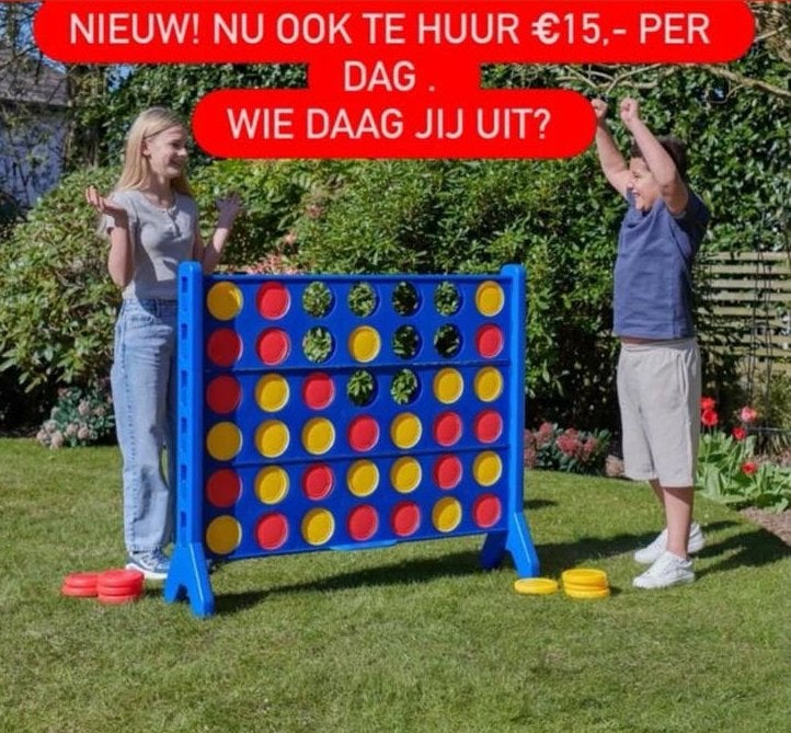Mega XXL 4 op een rij te huur - Springkussen verhuur, Ophalen, Zo goed als nieuw, Verjaardag