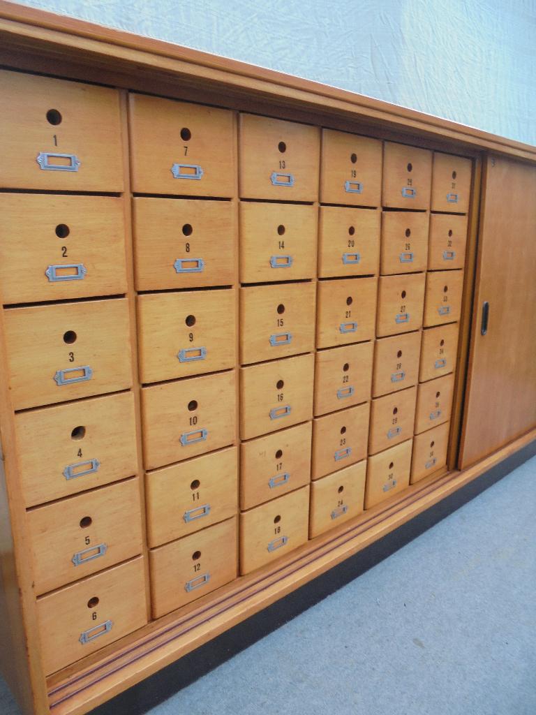vintage schoolkast ladekast apothekerskast, Ophalen of Verzenden