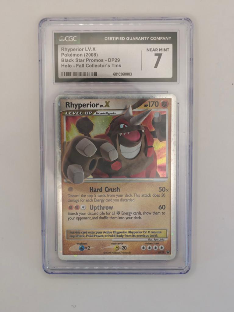 Rhyperior LV.X Pokémon Kaart CGC 7 Near Mint DP29 Holo, Ophalen of Verzenden, Zo goed als nieuw, Losse kaart, Foil
