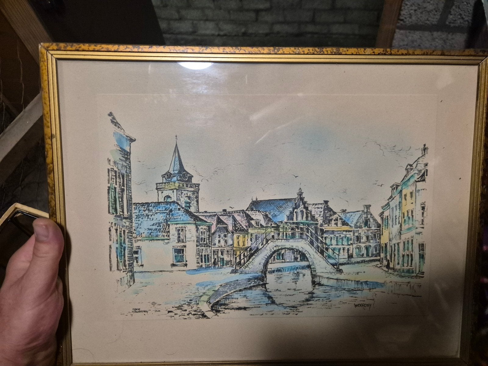 Woerdsy olieverf schilderij van Woerden, Ophalen of Verzenden