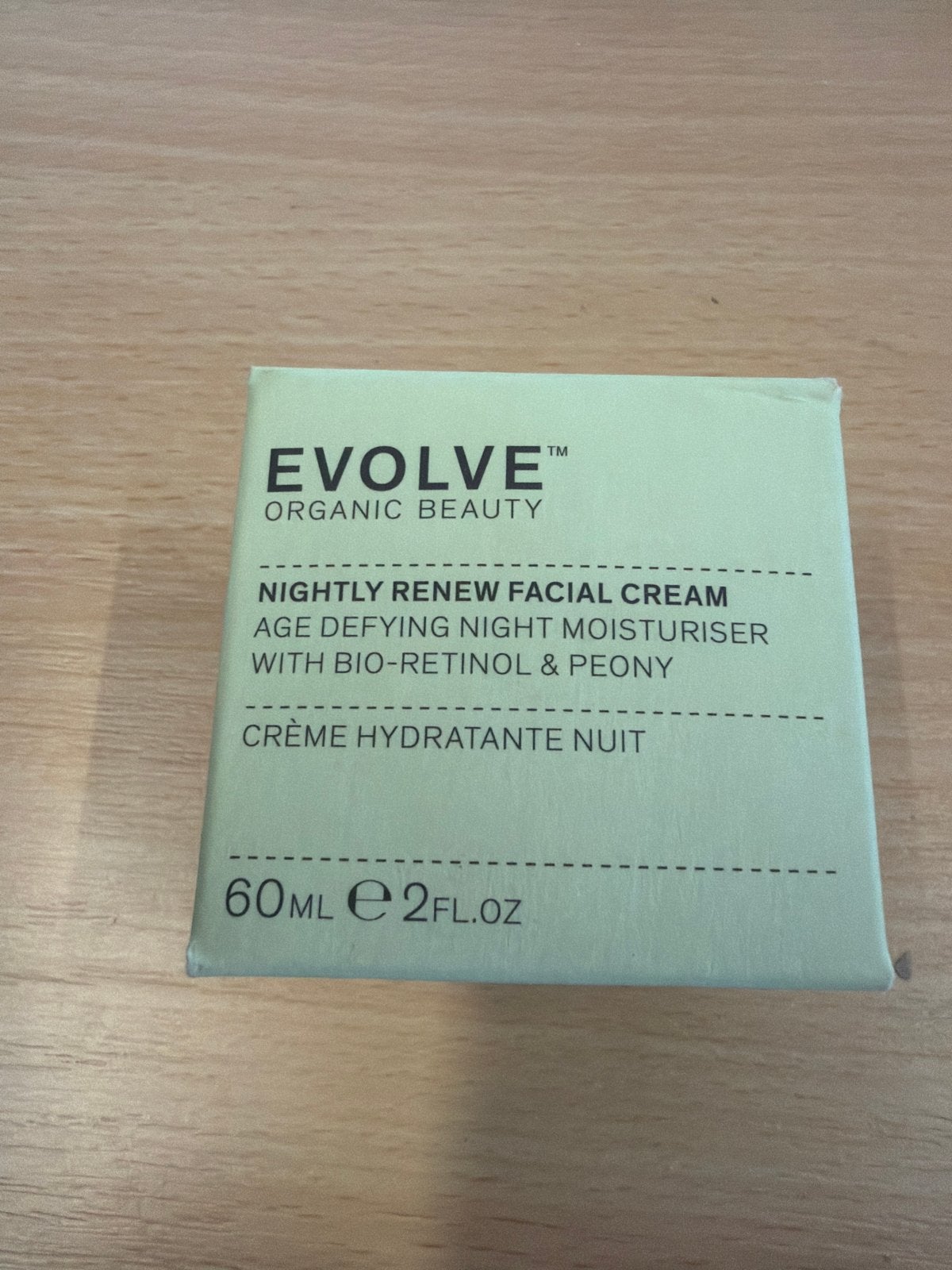 Evolve Organic Beauty Nightly Renew Facial Cream 60ml, Gehele gezicht, Nieuw, Ophalen of Verzenden, Nvt