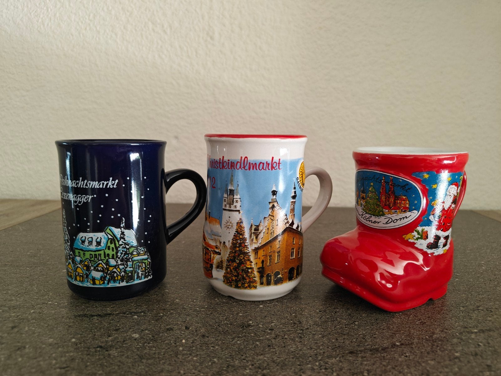 Duitse Glühwein Mokken 3 Stuks 200ML, Overige merken, Ophalen of Verzenden, Zo goed als nieuw, Overige stijlen