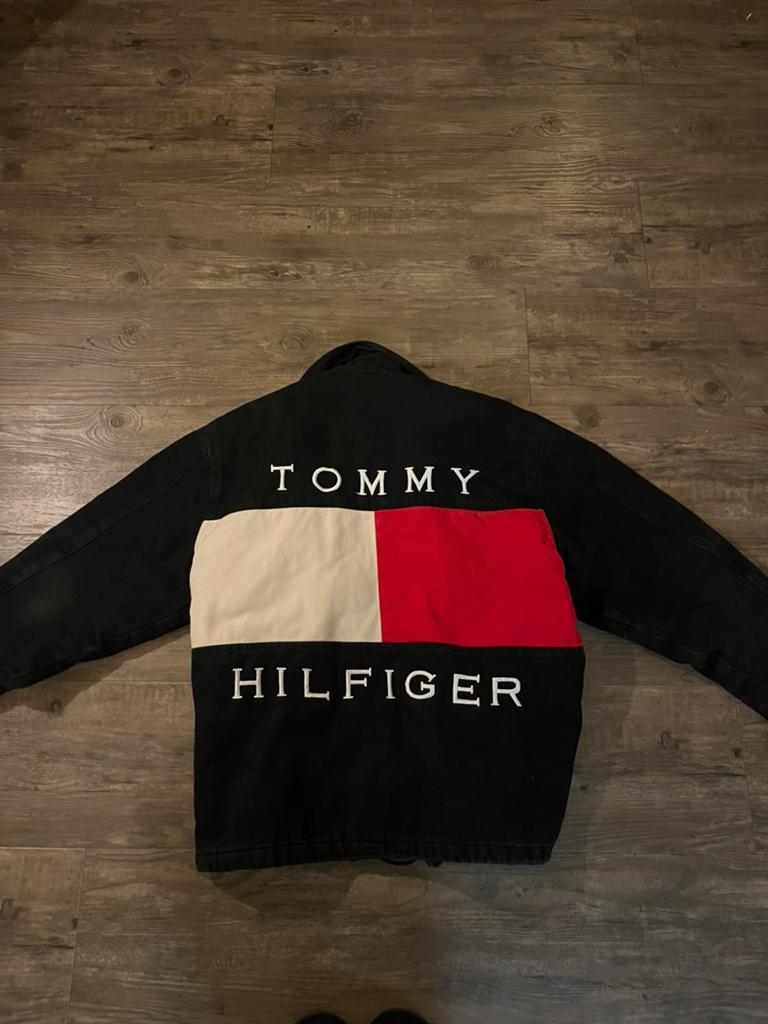Tommy Hilfiger spijkerjas authentiek maat L, Ophalen of Verzenden, Blauw