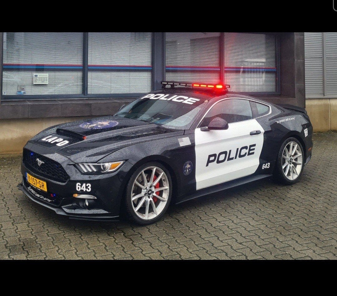 Ford Mustang 2.3 LAPD POLICE CAR UNIEK!! KANON!!! ZEER MOOI, Auto's, 13 km/l, Achterwielaandrijving, 4 stoelen, Leder