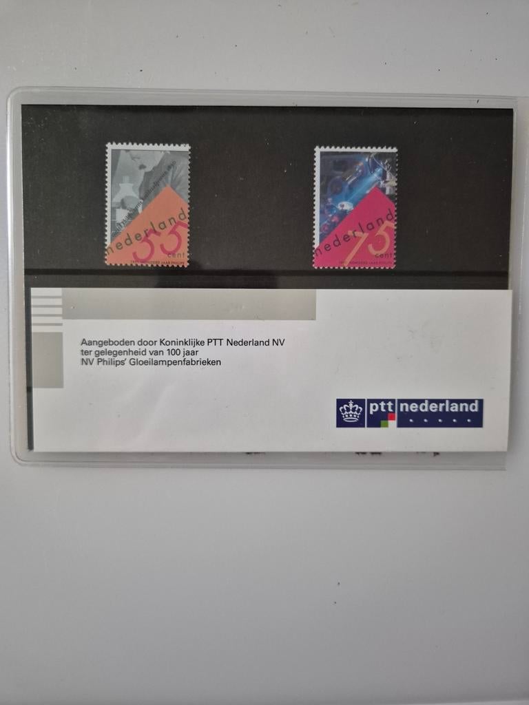 PTT Nederland Philips 100 jaar postzegels 1e dag Uitgifte, Postzegels en Munten, Postzegels | Nederland, Ophalen, Na 1940, Postfris
