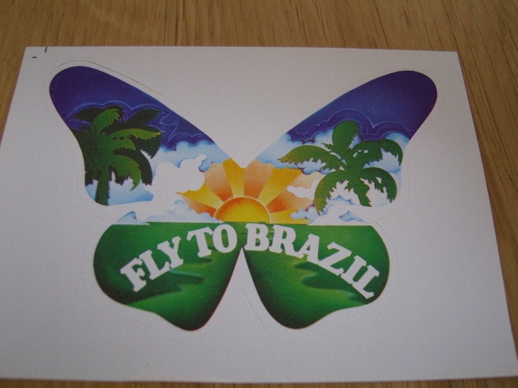 sticker fly to brazil - vlinder, Ophalen, Zo goed als nieuw