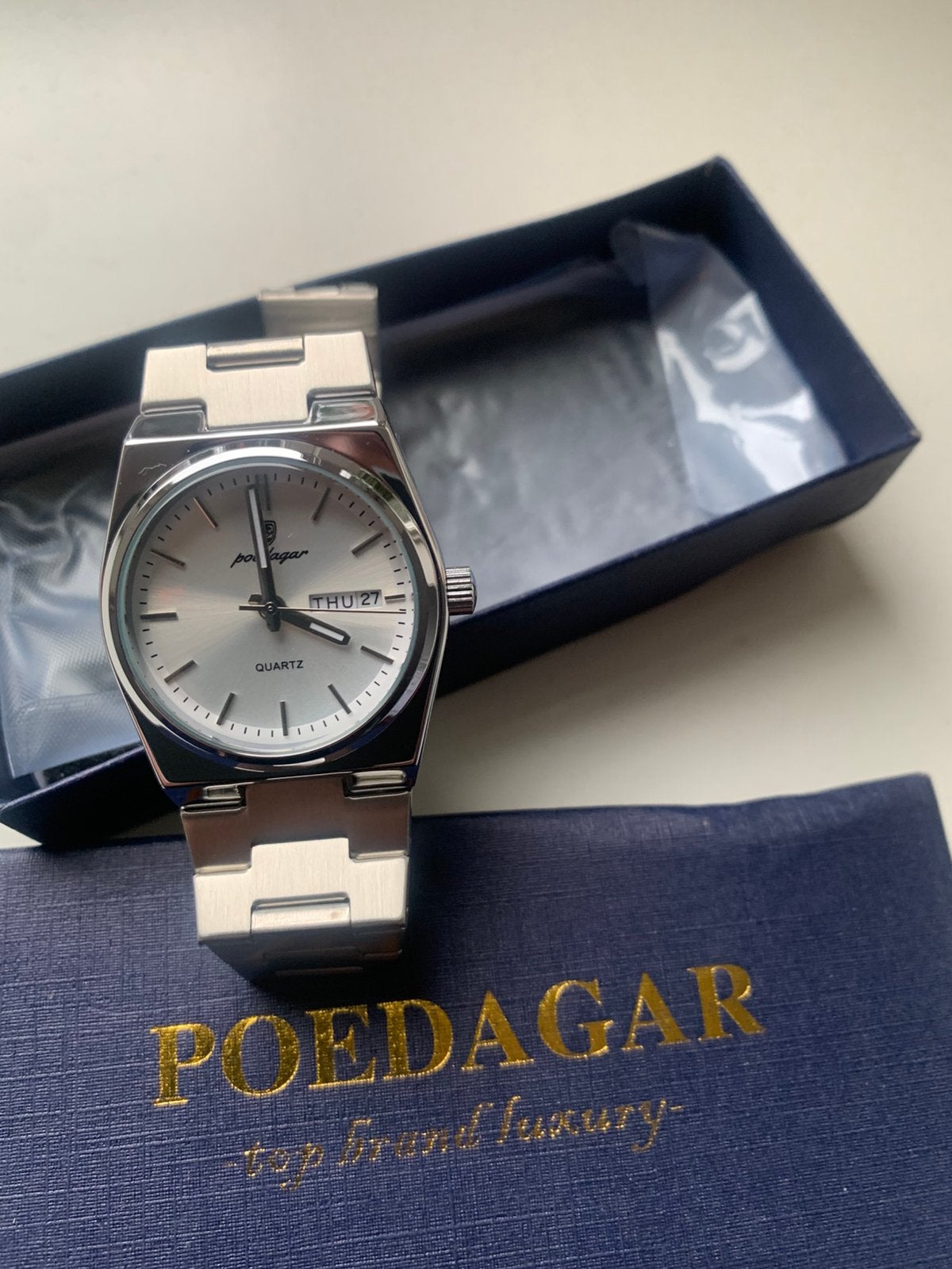 horloge, QUARTZ nog nooit gedragen en compleet, Overige merken, Staal, Polshorloge, Nieuw