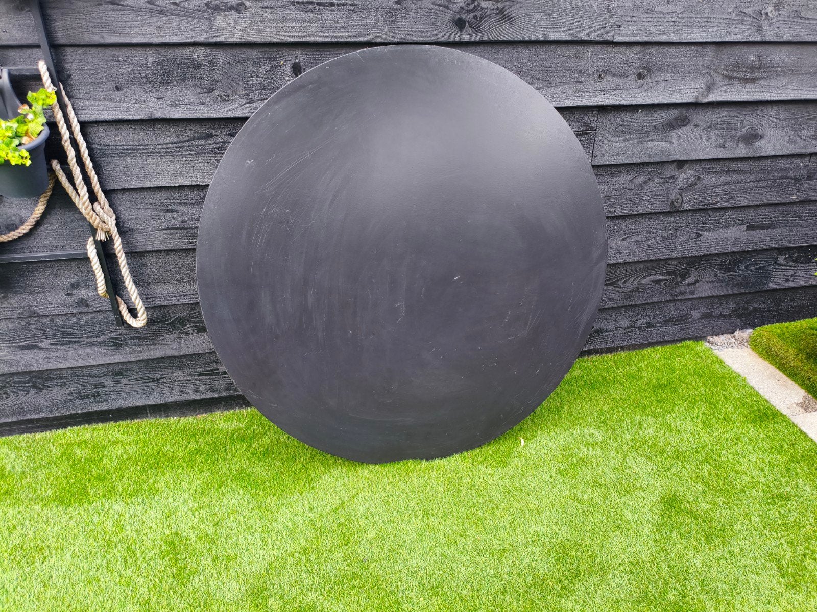 Glazen blad voor tuintafel 120 cm (moet geschilderd worden), Ophalen, Gebruikt, Rond, Overige materialen