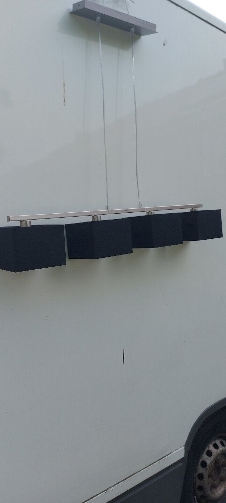 Staande lamp en 2 Hangende lampen, Huis en Inrichting, Lampen | Hanglampen, Gebruikt, 50 tot 75 cm, Modern zwart met metaal, Ophalen of Verzenden