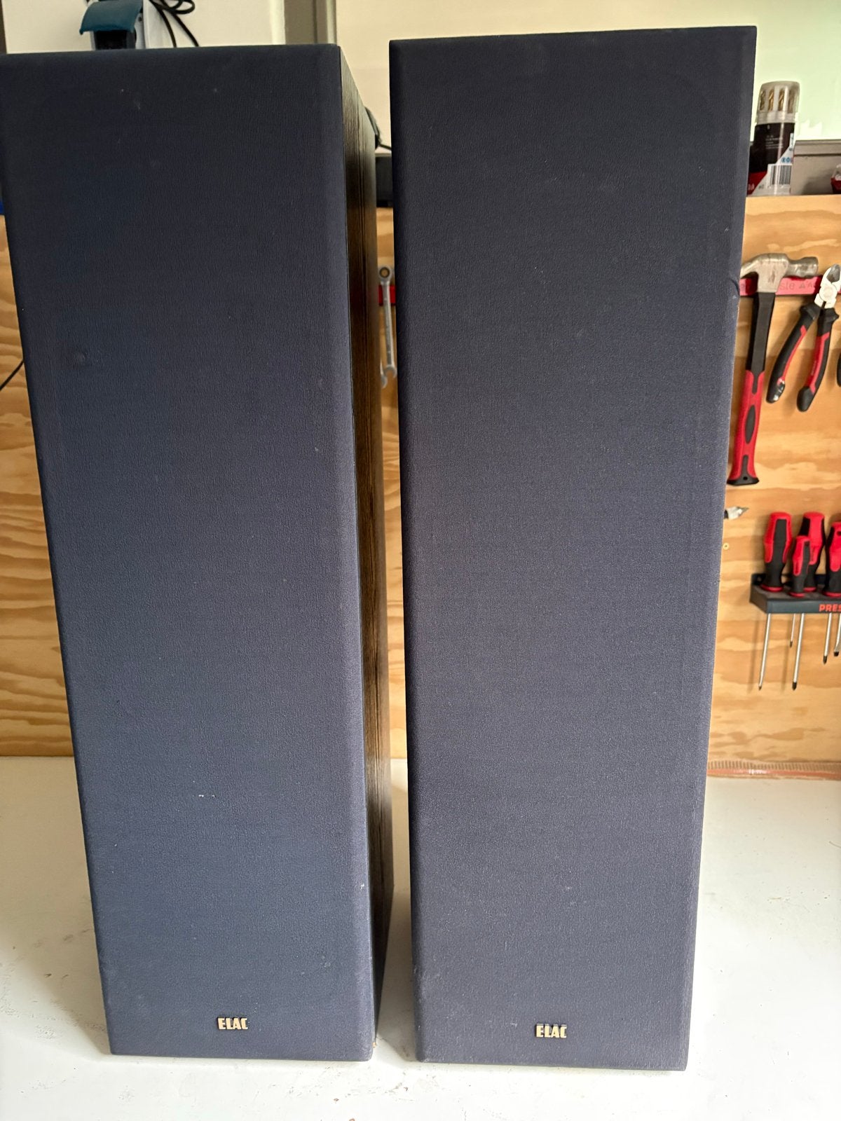 2 Elac luidsprekers / boxen ELX8090 in goede staat, Ophalen, Front, Rear of Stereo speakers, Overige merken