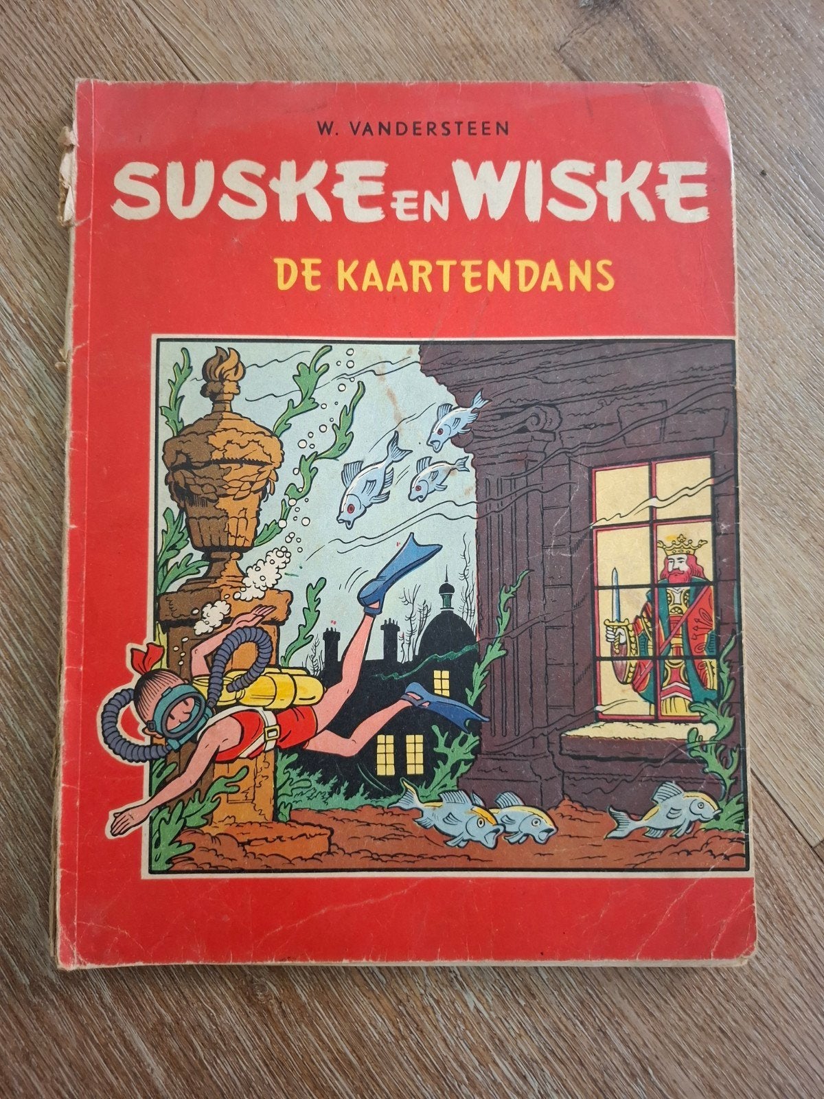 Suske en Wiske - De Kaartendans 46b, eerste druk 1962, Eén stripboek, Ophalen of Verzenden, Gelezen, Willy Vandersteen