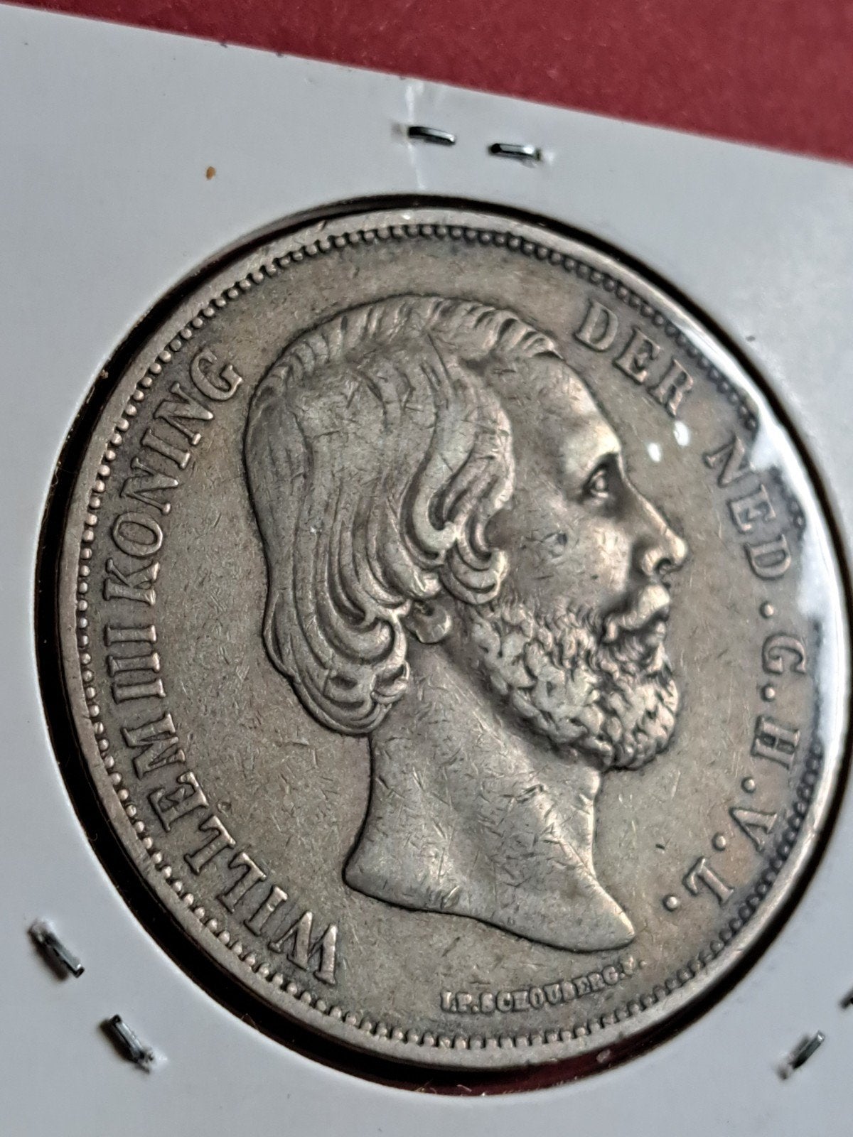 Nederland 2 1/2 gulden 1874, Koning Willem III, Zilver, Ophalen of Verzenden, Losse munt