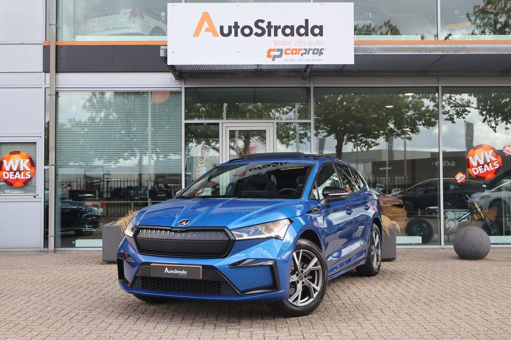 Skoda Enyaq Iv 60 SportLine 180pk SoH 92% | Stoelverwarming, 34 min, Achterwielaandrijving, Gebruikt, 95 pk