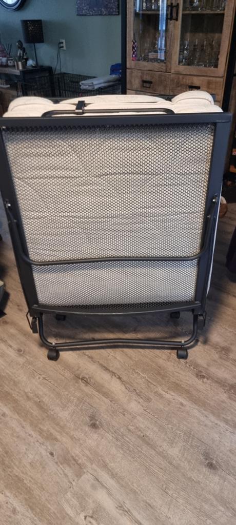 Luxe Opklapbed met Professionele Spiraalbodem, Ophalen, Modern en functioneel, Eenpersoons, Zwart