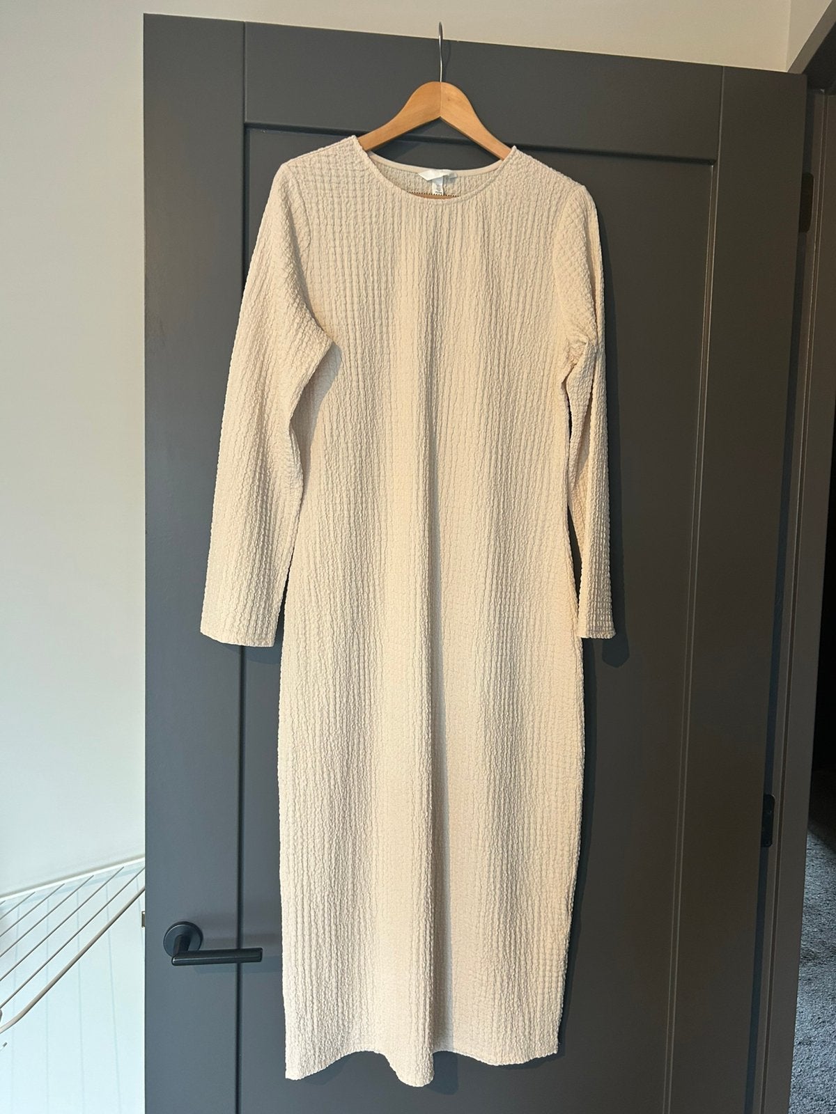 Prachtige lange creme jurk maat L te koop, Verzenden, Beige, Maat 42/44 (L), Zo goed als nieuw