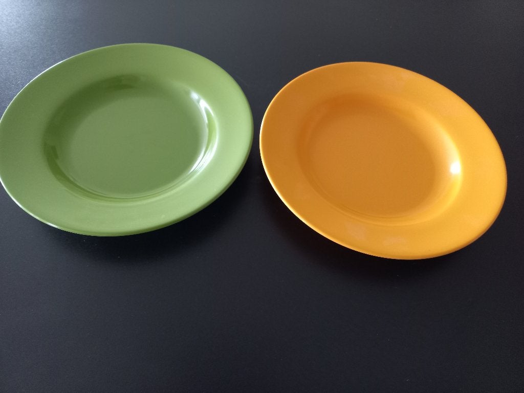 2 retro diepe en 2 diner borden van Mepal, Ophalen of Verzenden, Zo goed als nieuw