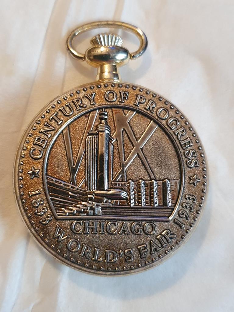 Vintage Chicago World's Fair 1933 Zakhorloge, Overige merken, Overige materialen, Zakhorloge, 1900 tot 1930