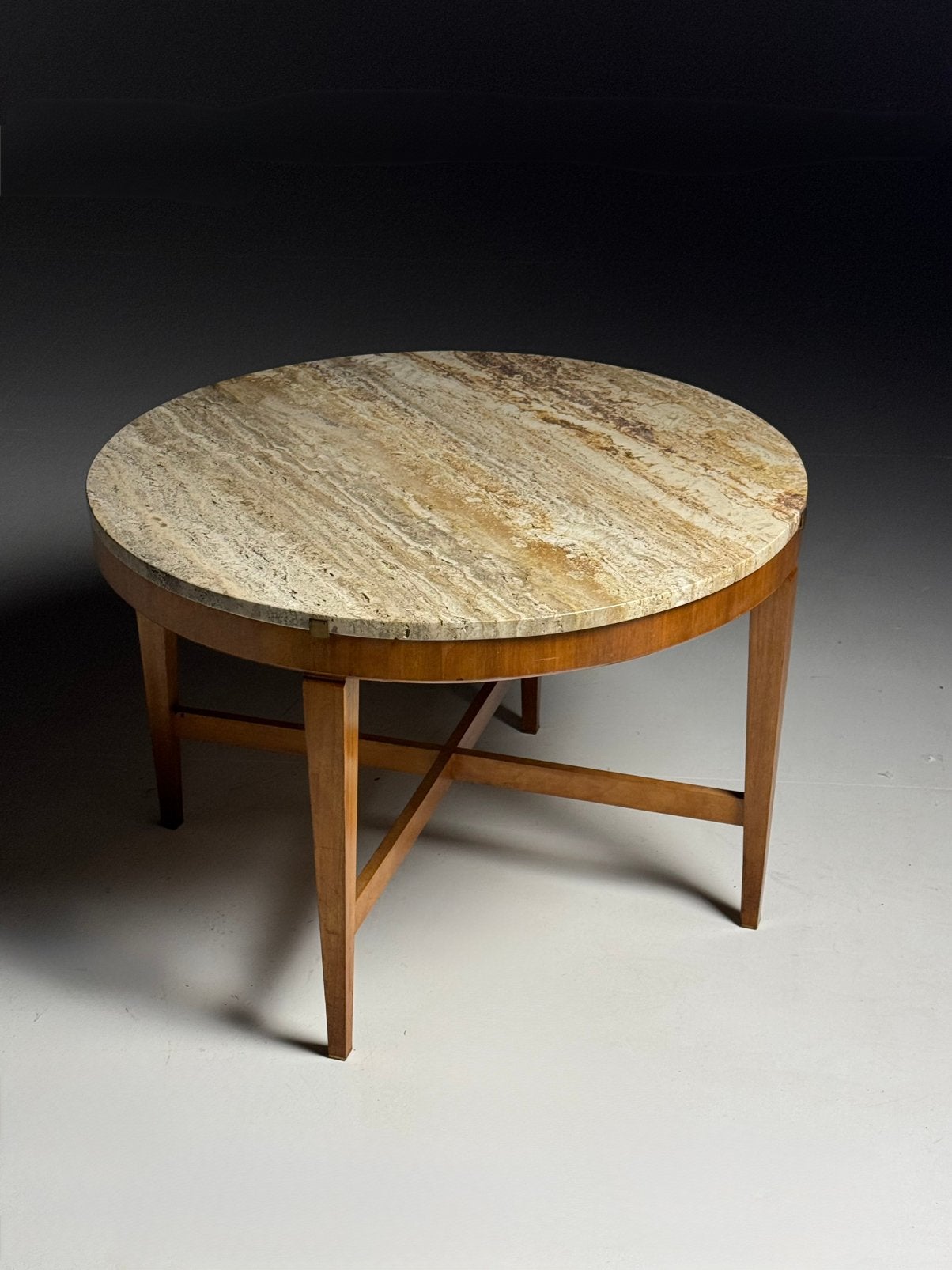 Salontafel travertin vintage, Antiek en Kunst, Antiek | Meubels | Tafels, Ophalen of Verzenden