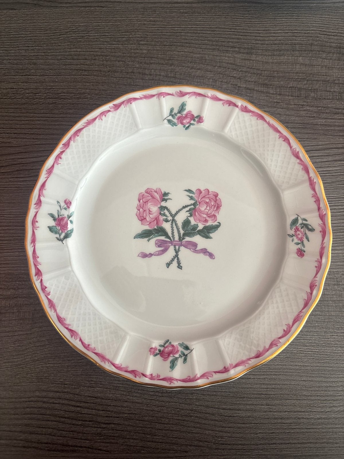 4 Bernardaud Limoges "Les Deux Roses" borden, Antiek en Kunst, Ophalen