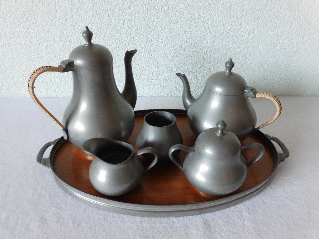 Vintage Sevst Holland Cast Pewter tinnen koffiekan, theekan,, Antiek en Kunst, Curiosa en Brocante, Ophalen of Verzenden
