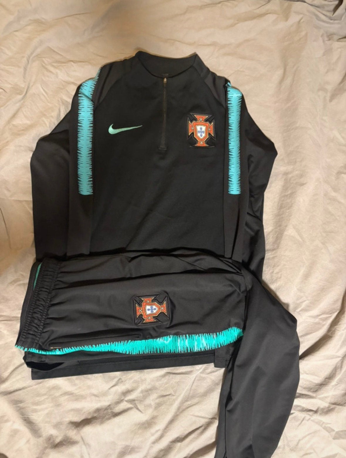 Portugal trainingspak 2017-2018, Zwart, Ophalen of Verzenden, Voetbal, Gedragen