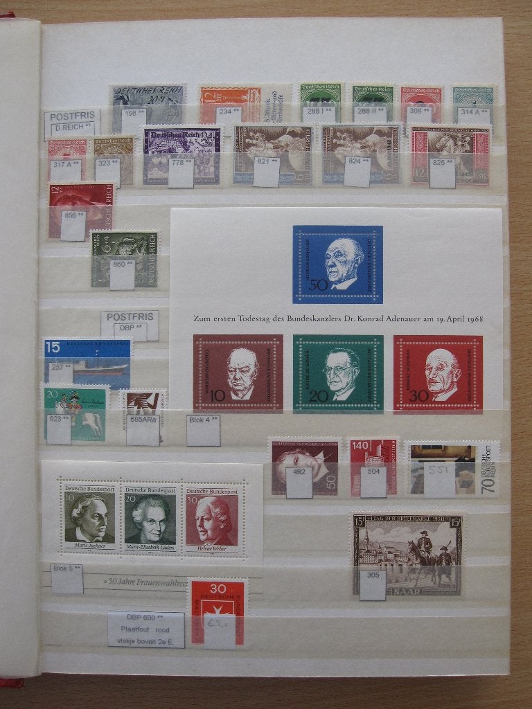 Duitsland. Album met postzegels. ** ; * ; * z.g. ; (o)., Postzegels en Munten, Verzenden, Overige periodes, Gestempeld