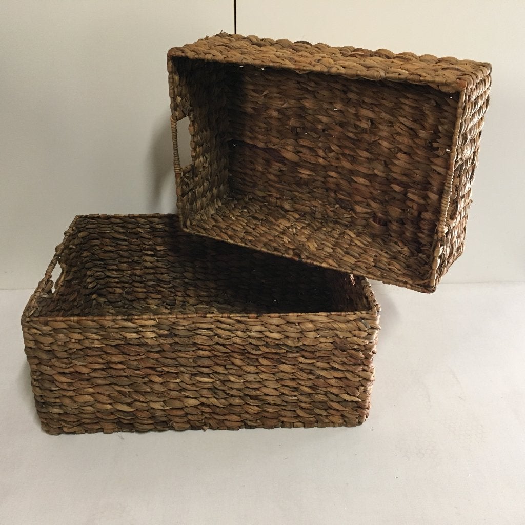 rieten manden, waterhyacint - set van 2 - Gratis bezorgd, Huis en Inrichting, Woonaccessoires | Schalen en Manden, TTM Wonen, Meubels – (Perzische) Tapijten en Woonaccessoires