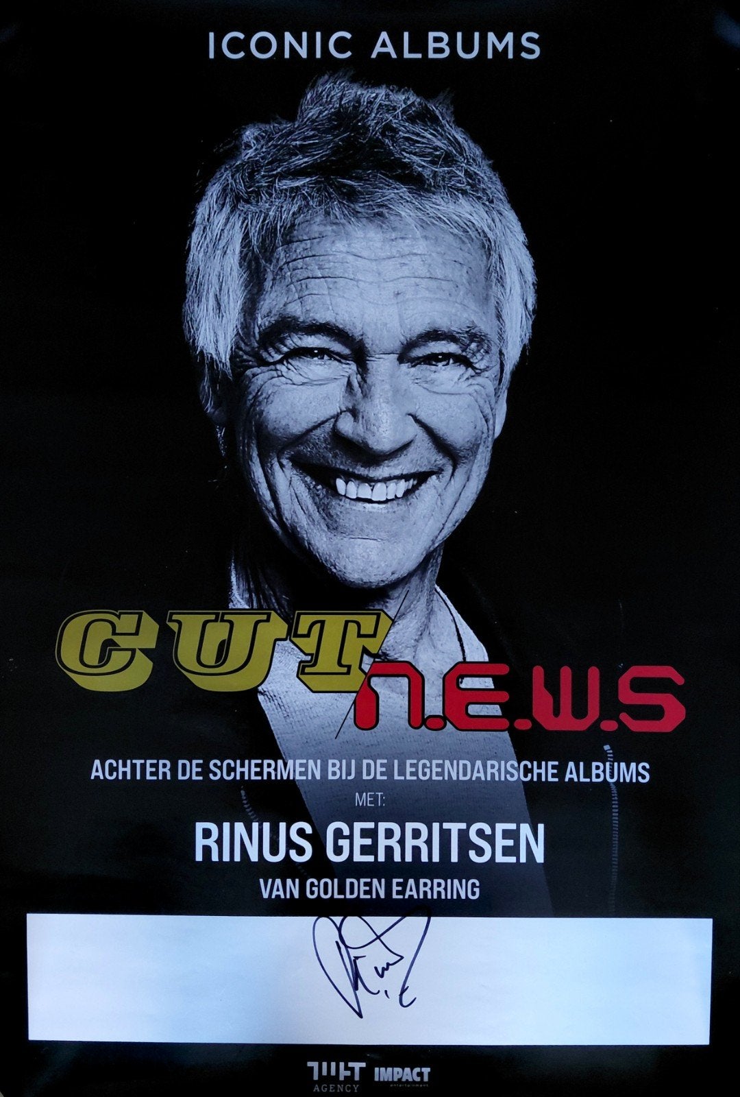 golden earring gesigneerd poster Rinus Gerritsen. 60×40cm., Ophalen of Verzenden, Poster, Artwork of Schilderij, Gesigneerd