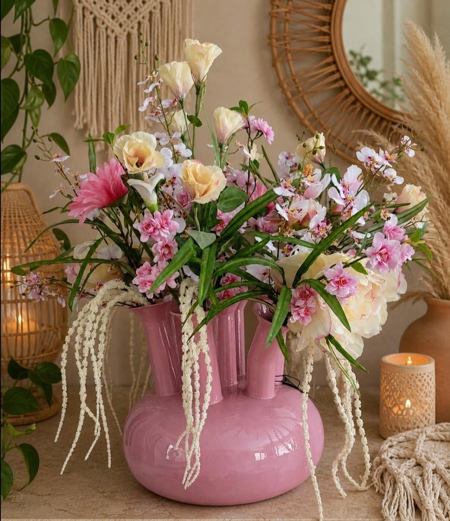 Colmore toetervaas 40x40x38, Binnen, Nieuw, Ophalen of Verzenden, Inclusief kunstbloemen