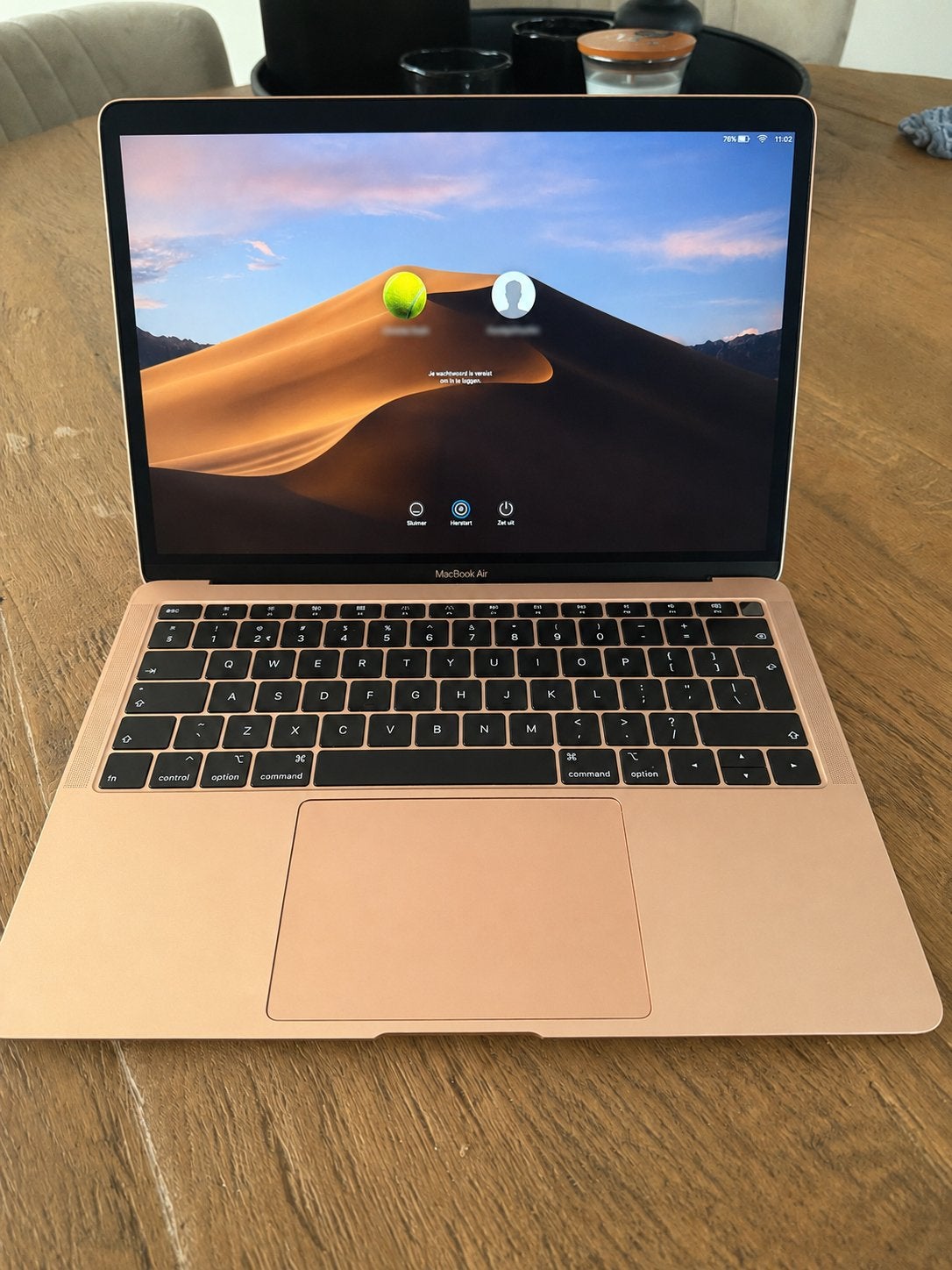 Apple MacBook Air (Retina, 13", 2018) - zeer nette staat!!, Computers en Software, Apple Macbooks, Ophalen, 2 tot 3 Ghz, Qwerty